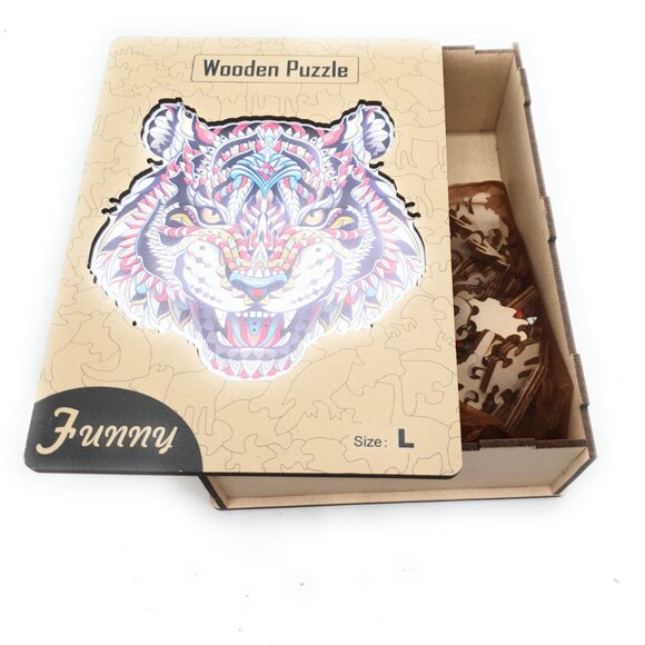 Suvira Animal Wooden Puzzle - Engaging, Educational, Tiger - Picture 3 of 9